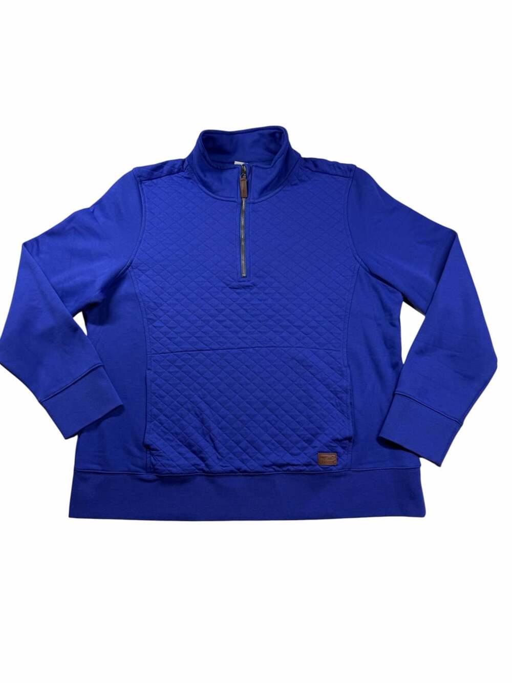 L.L.Bean Women’s XL Petite Quilted Quarter Zip Pullover Blue Sweatshirt 506090
